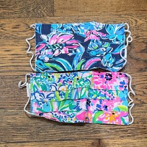Floral Patterned Lilly Pulitzer Face Masks - set of 2